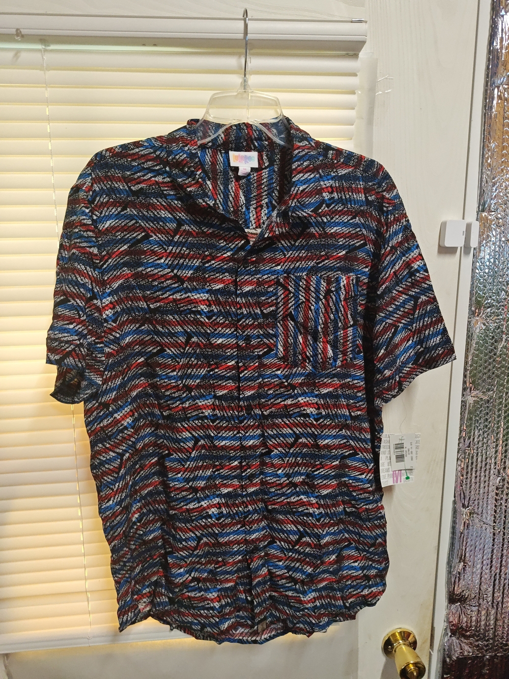LuLaRoe Men's Michael Short Sleeve Button Down Shirt